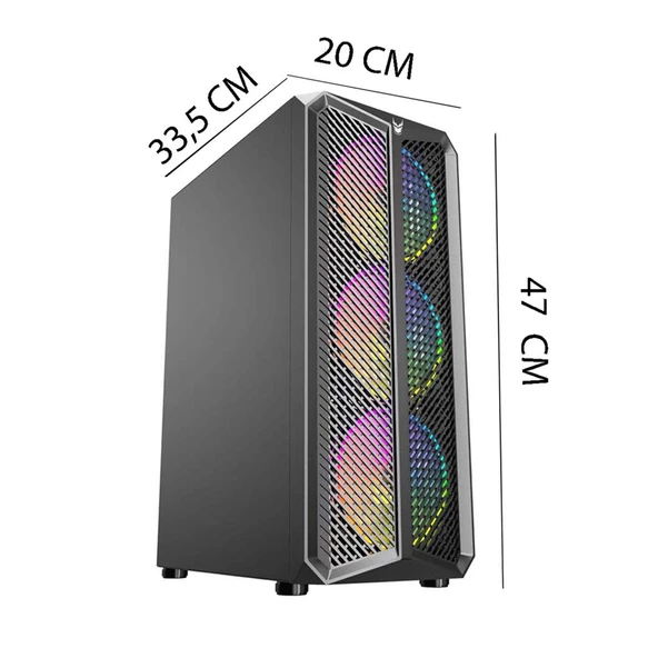 İzoly Erebos 4x ARGB Fanlı Usb 3.0 Temperli Cam ATX Oyuncu Kasası ürün görseli 1