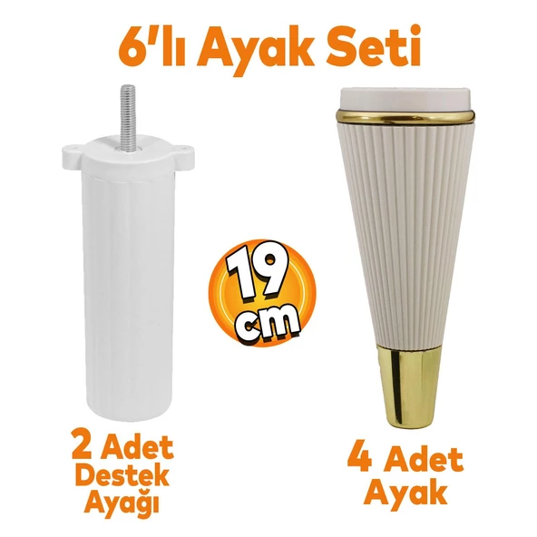 Iron 6'lı Set Mobilya Tv Ünitesi Konsol Koltuk Kanepe Destek Ayağı 19 Cm Aytaşı Ayakları M8 ürün görseli 1