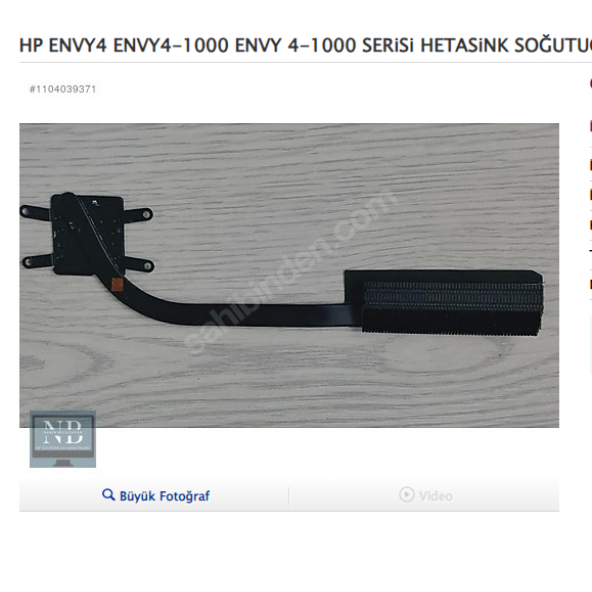 HP ENVY4 ENVY4-1000 ENVY 4-1000 SERiSi HETASiNK SOĞUTUCU BLOK ürün görseli 1