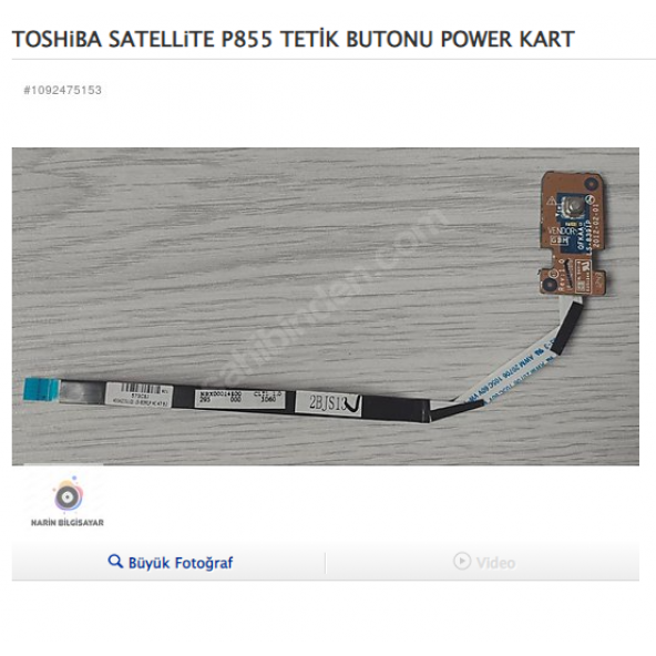 TOSHiBA SATELLiTE P855 TETİK BUTONU POWER KART ürün görseli 1