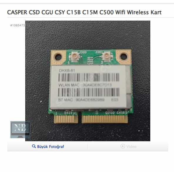CASPER CSD CGU CSY C15B C15M C500 Wifi Wireless Kart ürün görseli 1