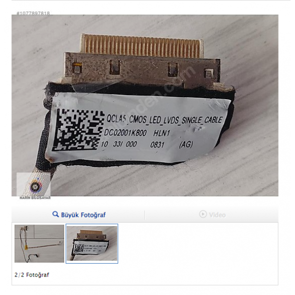 SAMSUNG NP355V5C NP355V LCD DATA FLEX EKRAN KABLOSU - Resim 2
