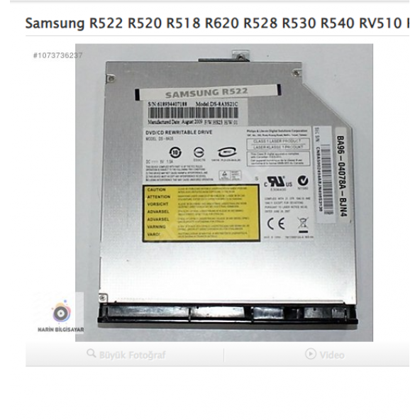 Samsung R522 R520 R518 R620 R528 R530 R540 RV510 R538 R525 DVD ürün görseli 1