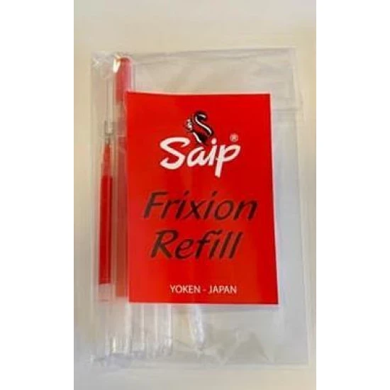 Saip Frixion Kalem Set KIRMIZI (Bir Kalem 5 Yedek) ürün görseli 1