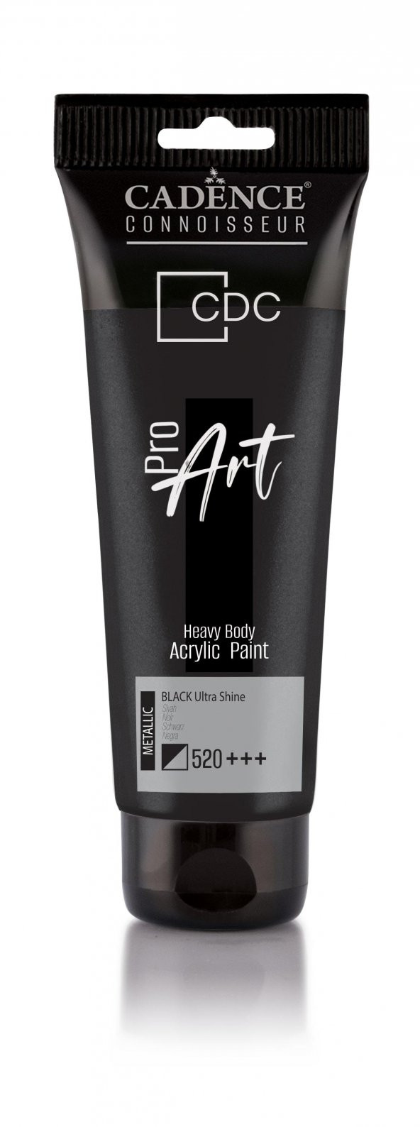 PROART HEAVY BODY  METALİK ULTRA PARLAK AKRİLİK BOYA PRD-520 SİYAH 120ML ürün görseli 1