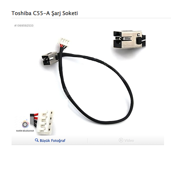 TOSHİBA C55-A C55D C55D-A ŞARJ SOKETİ SORUNSUZ ürün görseli 1