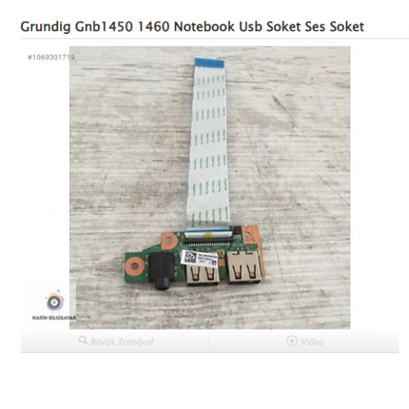 Grundig Gnb 1450 1460 Notebook Usb Soket Ses Soket ürün görseli 1