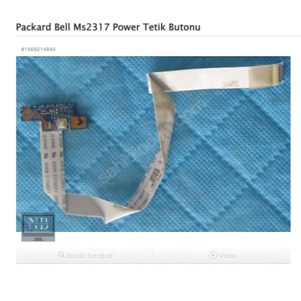 Packard Bell Ms2317 Power Tetik Butonu ürün görseli 1