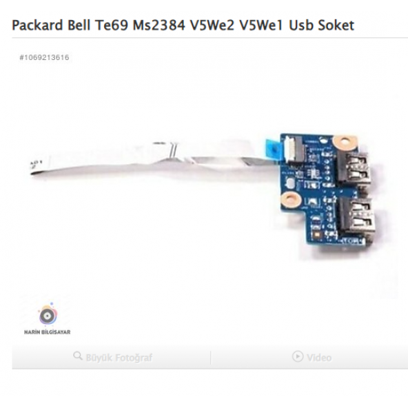 Packard Bell Te69 Ms2384 V5We2 V5We1 Usb Soket ürün görseli 1
