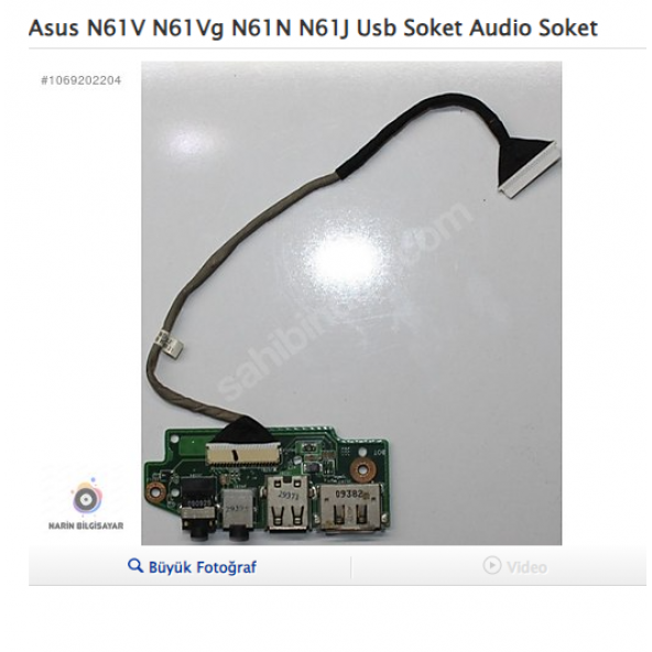 Asus N61V N61Vg N61N N61J Usb Soket Audio Soket ürün görseli 1
