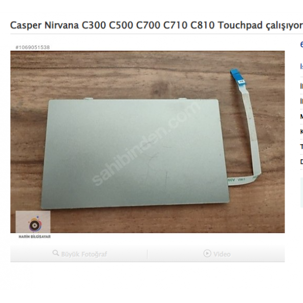 Casper Nirvana C300 C500 C700 C710 C810 Touchpad çalışıyor. ürün görseli 1
