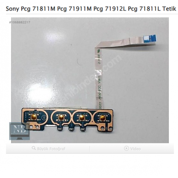 Sony Pcg 71811M Pcg 71911M Pcg 71912L Pcg 71811L Tetik Butonu ürün görseli 1