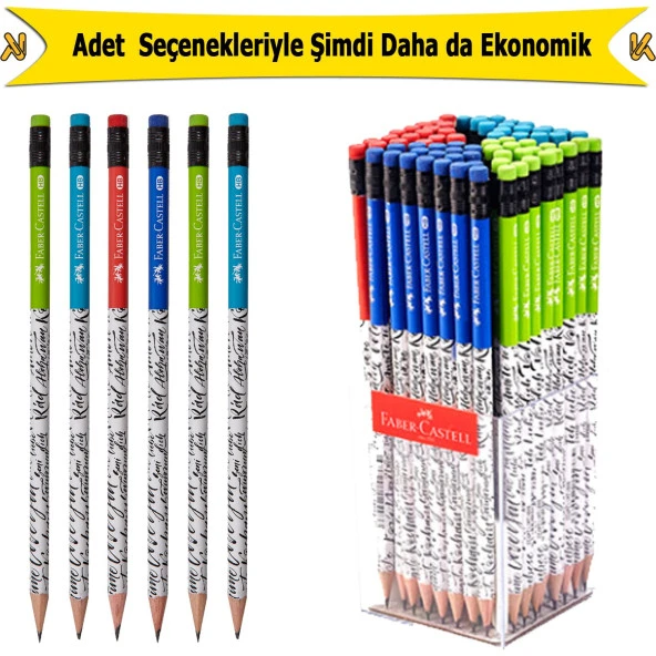 Faber-Castell Caligraphy Silgili Yuvarlak Kurşun Kalem (1 Adet) ürün görseli 1