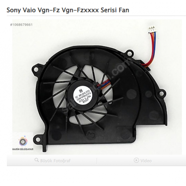 Sony Vaio Vgn-Fz Vgn-Fzxxxx Serisi Fan ürün görseli 1