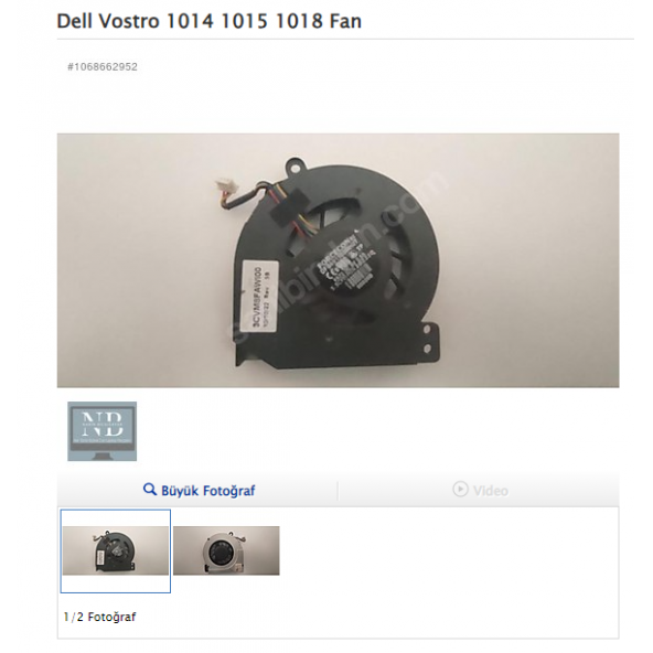 Dell Vostro 1014 1015 1018 Fan ürün görseli 1