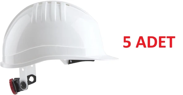 5 Adet Bbu Safety Sc 3000r - 3001 Hdpe Beyaz Renk Vida Çark Ayarlı Plastik İçlikli İş Güvenliği Bareti ürün görseli 1