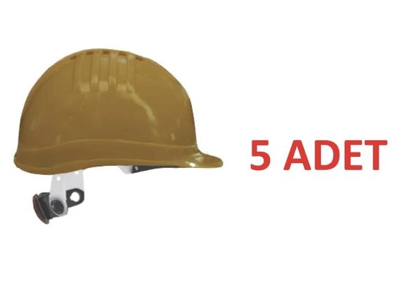 5 Adet Bbu Safety Sc 3000r - 3001 Hdpe Sarı Renk Vida Çark Ayarlı Plastik İçlikli İş Güvenliği Bareti ürün görseli 1