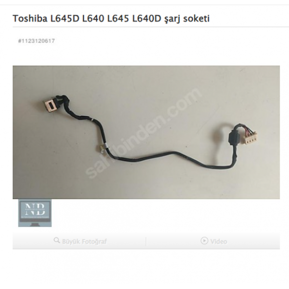 Toshiba L645D L640 L645 L640D şarj soketi ürün görseli 1