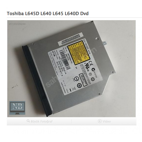 Toshiba L645D L640 L645 L640D Dvd ürün görseli 1