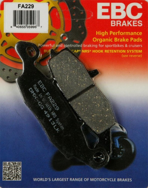 Ebc Fa229 2004-2007 Kawasaki Z 750 S Uyumlu Ön Fren Balatası (Sol) Organik Balata ürün görseli 1