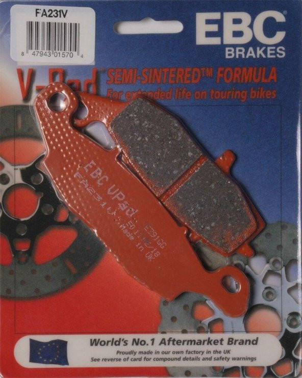 Ebc Fa231V 2004-2007 Kawasaki Z 750 S Uyumlu Ön Fren Balatası (Sağ) Yarı Sinterli Balata ürün görseli 1