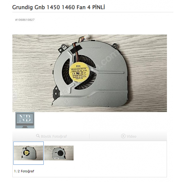 Grundig Gnb 1450 1460 Fan 4 PİNLİ ürün görseli 1