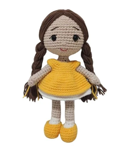 Minyatür Sarı Fındık Bebek Amigurumi Organik Oyuncak ürün görseli 1