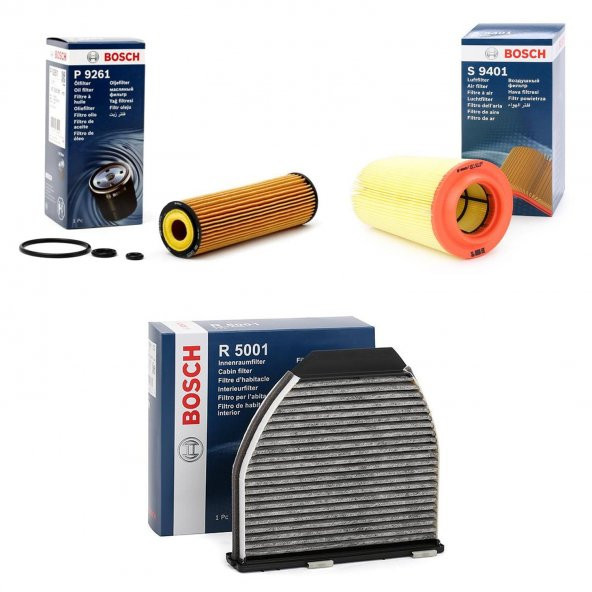 Mercedes C180 Komp. W204 Filtre Bakım Seti (2008 - 2011) Bosch ürün görseli 1