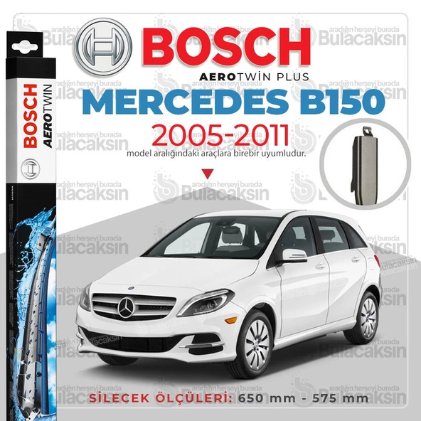 Bosch Aerotwin Muz Silecek Takımı Mercedes B180 W245 2005-2011 ile uyumlu ürün görseli 1