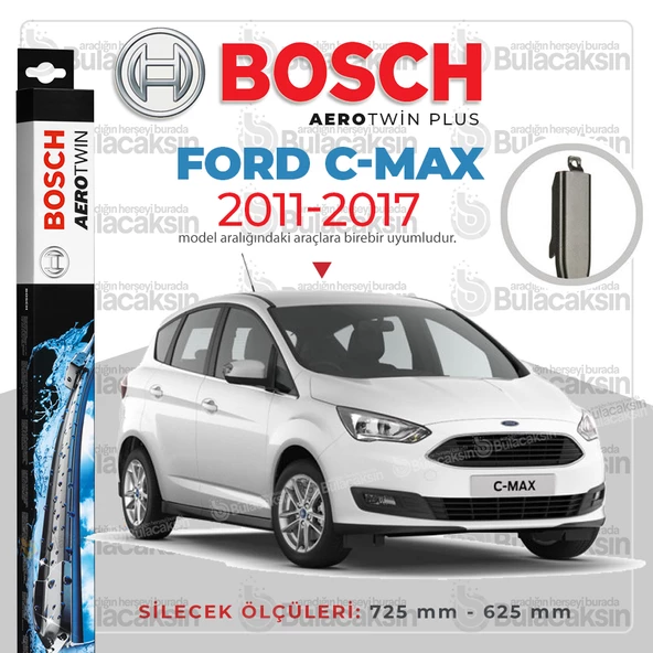 Bosch Aerotwin Muz Silecek Takımı Ford C-Max 2011-2017 ile uyumlu ürün görseli 1