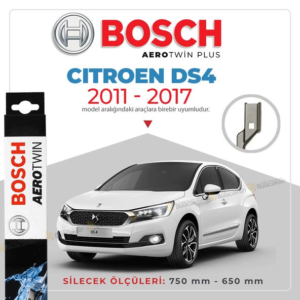 Bosch Aerotwin Muz Silecek Takımı Citroen DS4 2011-2017 ile uyumlu ürün görseli 1