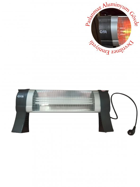 Cfr Quartz Mini Isıtıcı 1500 W Devrilme Emniyetli Elektrikli Soba Masa Altı Soba ürün görseli 1