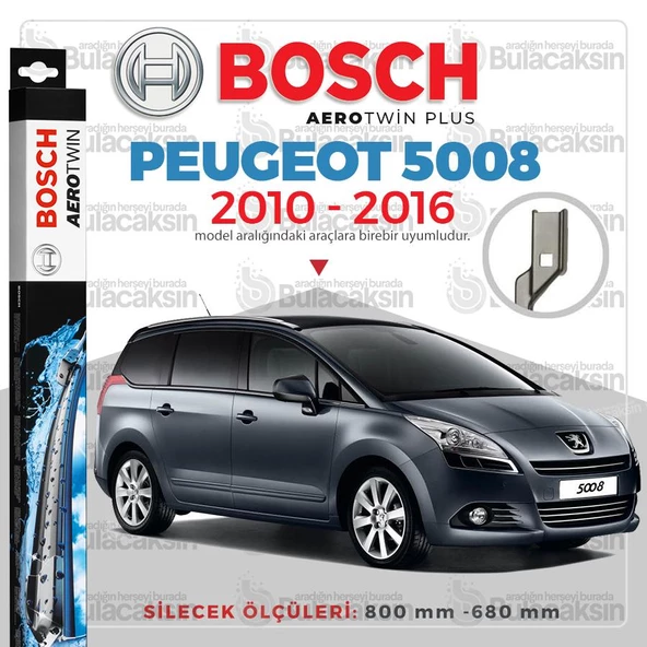 Bosch Aerotwin Muz Silecek Takımı Peugeot 5008 2010-2016 ile uyumlu ürün görseli 1