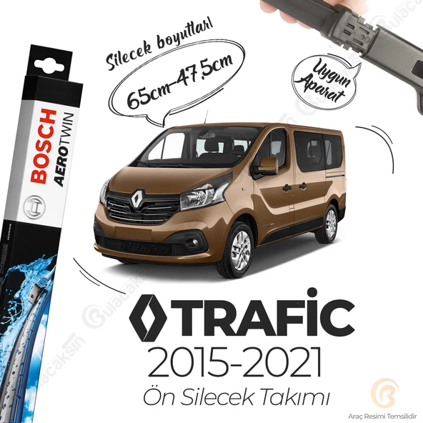 Muz Silecek Takımı Renault Trafic 2015-2021 ile uyumlu