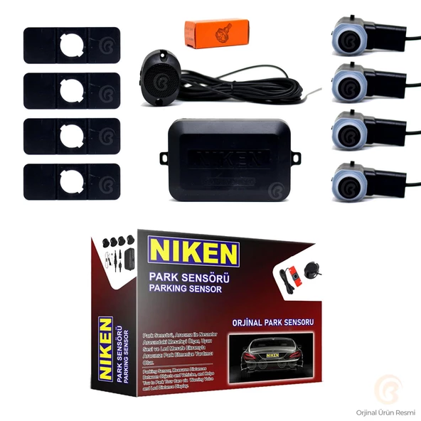 Niken Orjinal Lens Görünümlü Sesli Park Sensörü (Siyah-Beyaz-Gri) ürün görseli 1