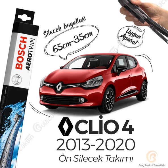 Bosch Aerotwin Muz Silecek Takımı Renault Clio 4 2012-2020 ile uyumlu ürün görseli 1