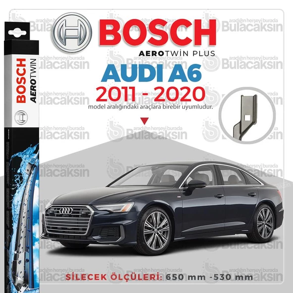 Bosch Aerotwin Muz Silecek Takımı Audi A6 2011-2020 ile uyumlu ürün görseli 1