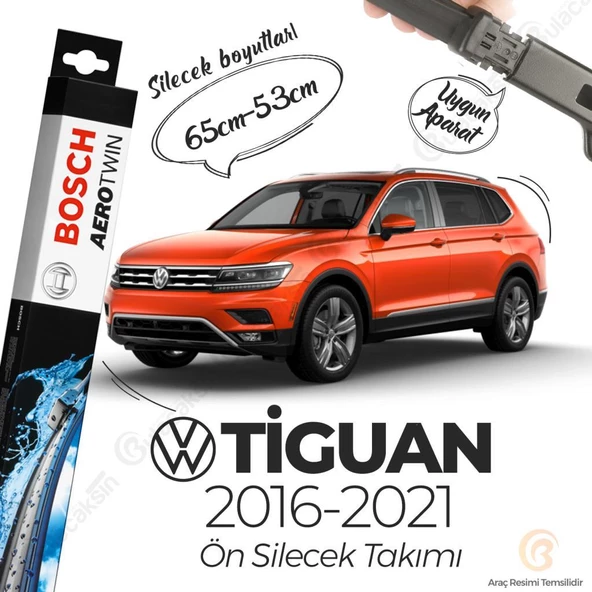 Bosch Aerotwin Muz Silecek Takımı Volkswagen Tiguan 2016-2021 ile uyumlu ürün görseli 1