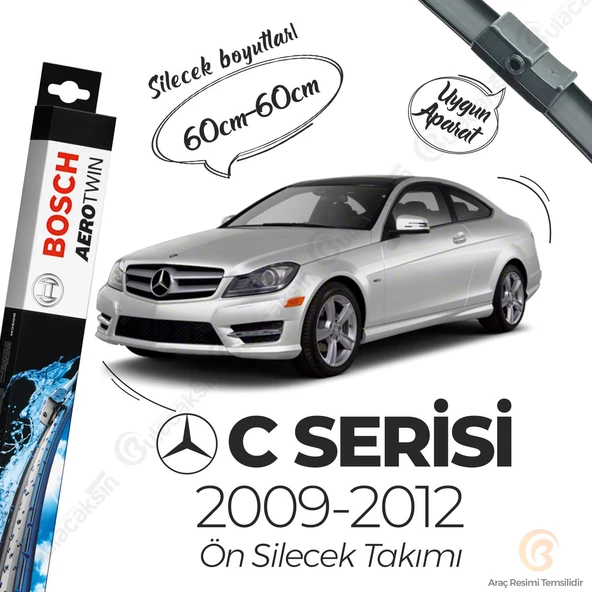 Bosch Aerotwin Muz Silecek Takımı Mercedes C W204 Ön 2009-2012 ile uyumlu ürün görseli 1