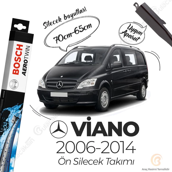 Bosch Aerotwin Muz Silecek Takımı Mercedes Viano 2006-2014 ile uyumlu ürün görseli 1