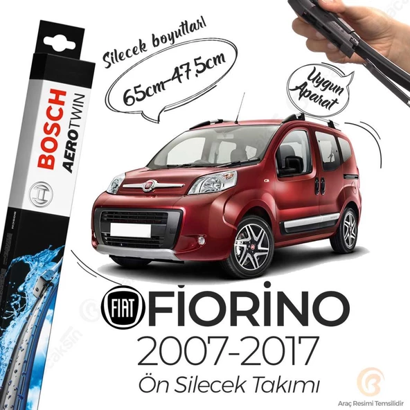 Bosch Aerotwin Muz Silecek Takımı Fiat Fiorino 2007-2017 ile uyumlu ürün görseli 1