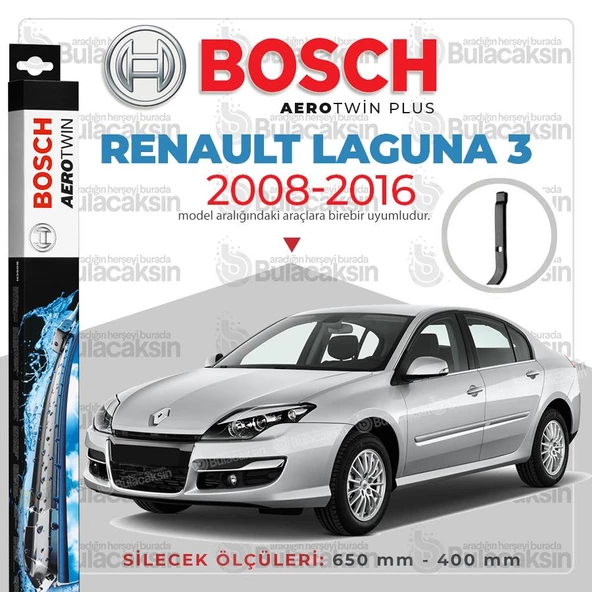 Bosch Aerotwin Muz Silecek Takımı Renault Laguna 3 2008-2016 ile uyumlu ürün görseli 1