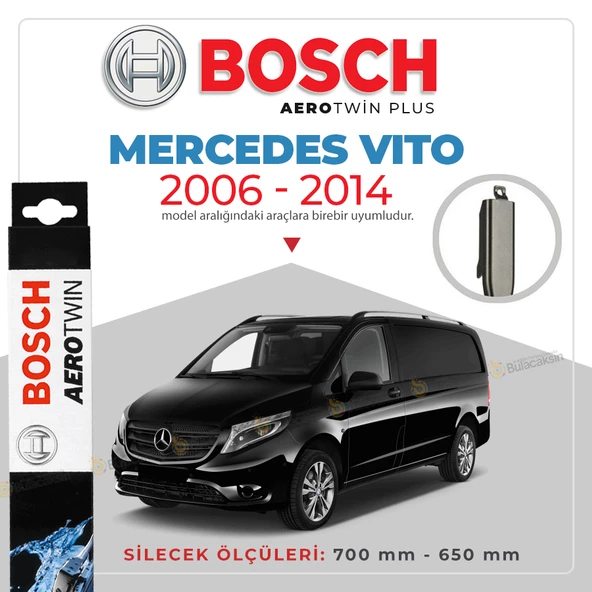 Bosch Aerotwin Muz Silecek Takımı Mercedes Vito 2006-2014 ile uyumlu ürün görseli 1