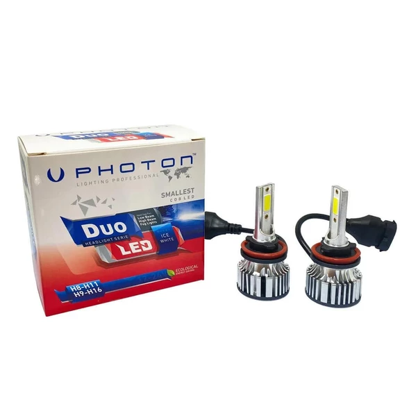Photon Duo Serisi Led Headlight Beyaz 12V Led Xenon H8-H11-H16 ürün görseli 1