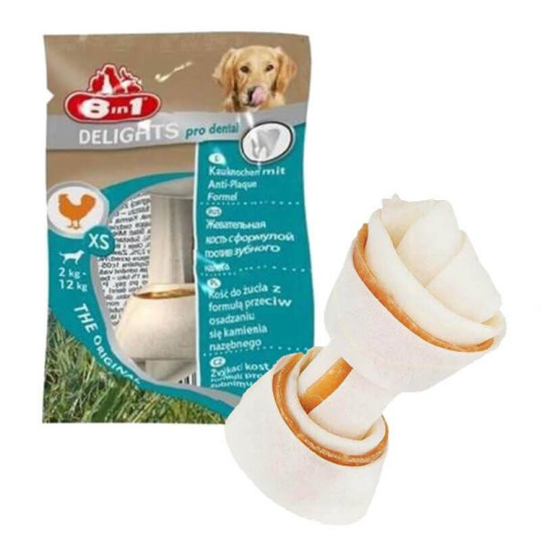 8in1 Köpek Kemiği Düğümlü Tavuk Etli XS 12 gr SKT:10/2026 ürün görseli 1