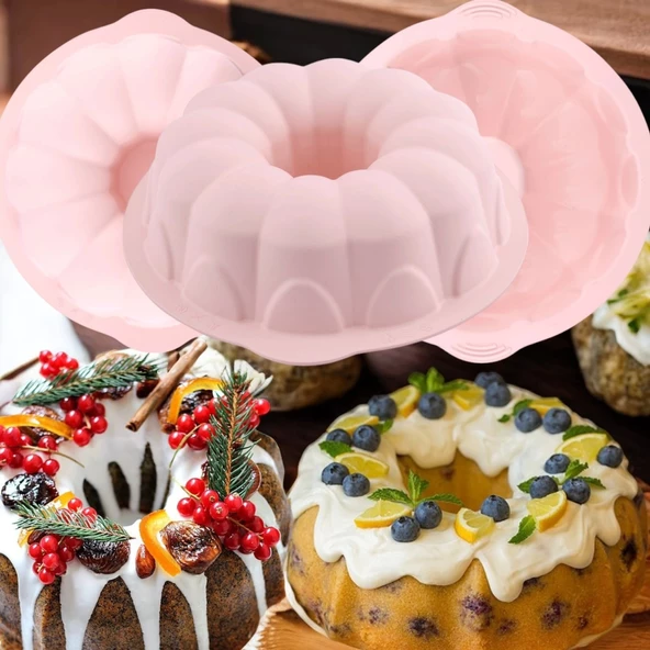 Silikon Klasik Kek Kalıbı 25 cm - Resim 4