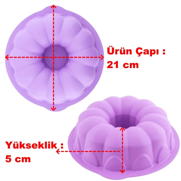 Silikon Klasik Kek Kalıbı 25 cm - Resim 5