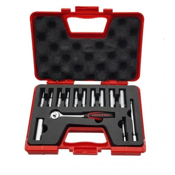İzeltaş 1107 00 6014 Derin Lokma Anahtar Takımı 1/4" 14 Parça ürün görseli 1