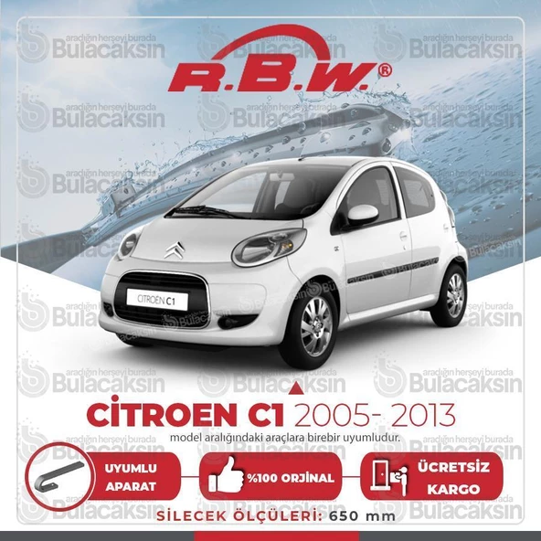 RBW Citroen C1 2005 - 2013 Ön Muz Silecek Takımı ürün görseli 1