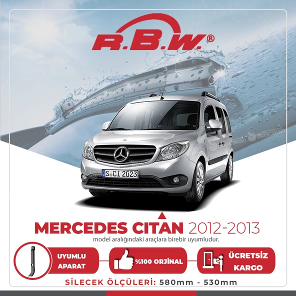 RBW Mercedes Citan 2013 - 2017 Ön Muz Silecek Takımı ürün görseli 1